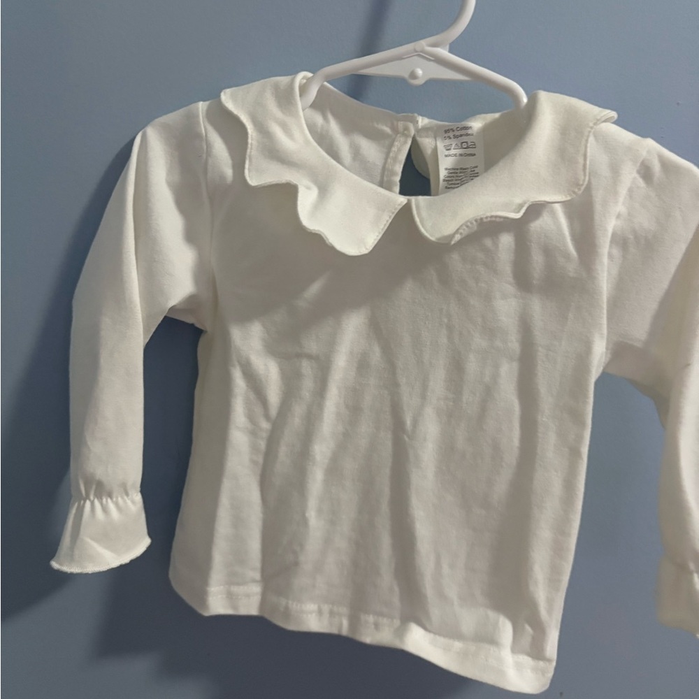 White Ruffled Kids Top